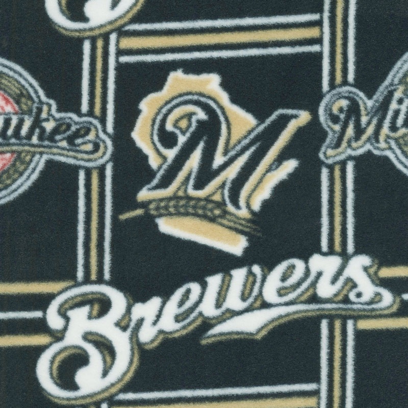 MLB Fleece - Milwaukee Brewers Navy/Gold Yardage