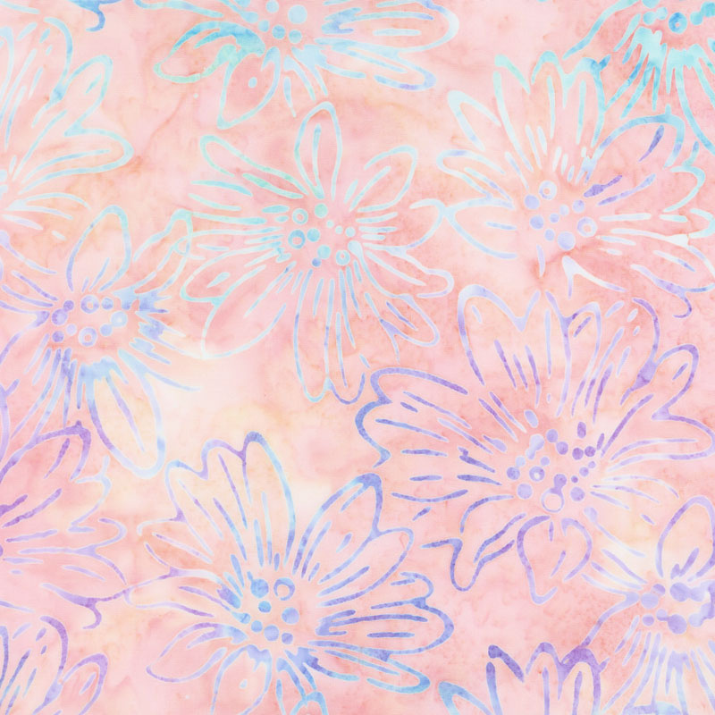 Artisan Batiks - Bright Blooms Flowers Melon Yardage