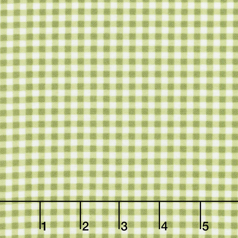 Wild Rose - Classic Check Soft Green Flannel Yardage