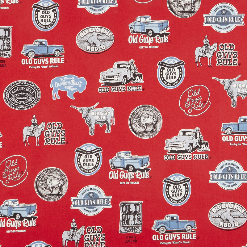 Old Guys Rule - Animals Red Yardage