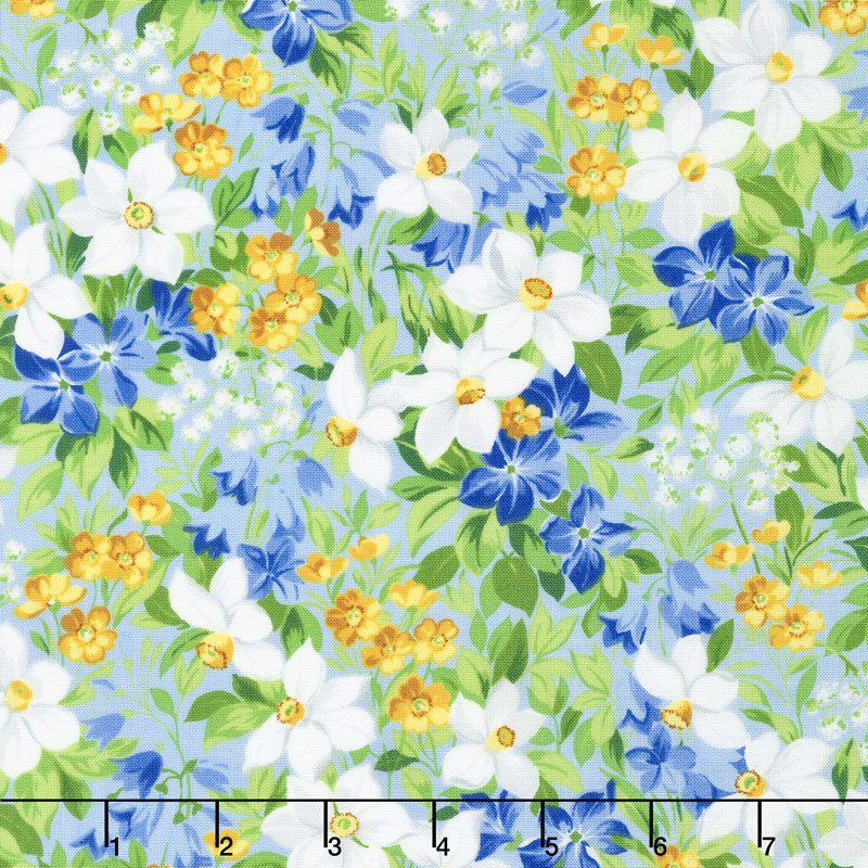 Summer Breeze V - Spring Garden Light Blue Yardage