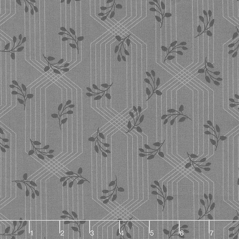 Colette - Lattice Leaves Charcoal Yardage