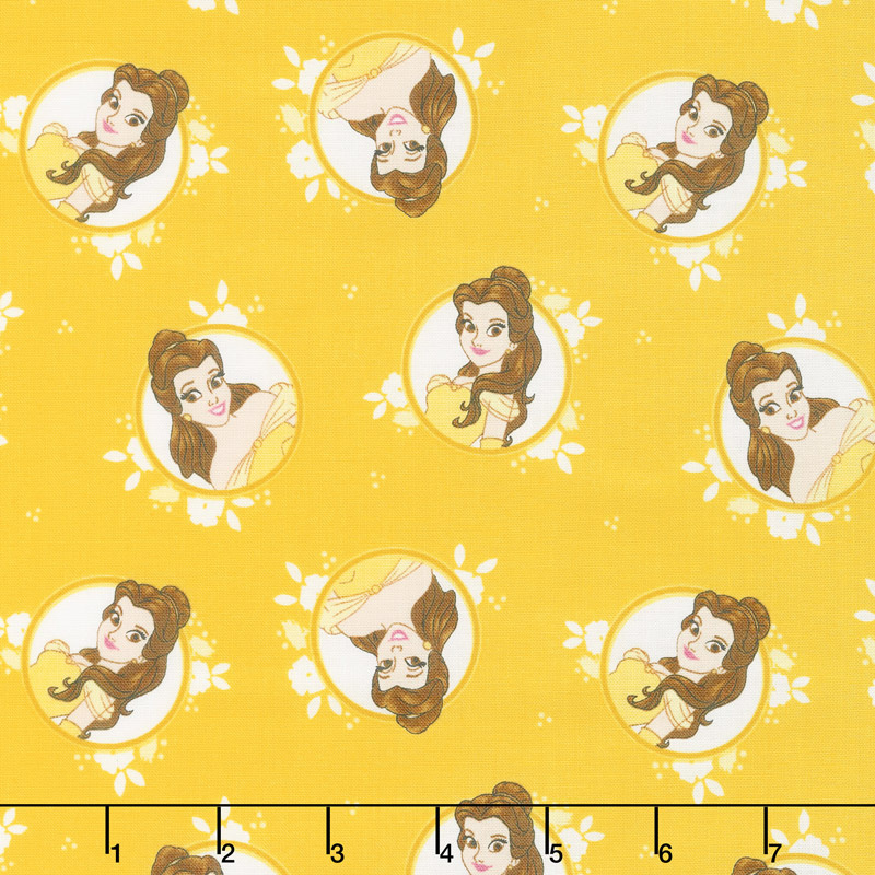 Disney Forever Princess - Belle in Circles in Gold Yardage