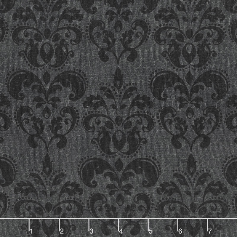 Raven's Claw - Damask Black Yardage