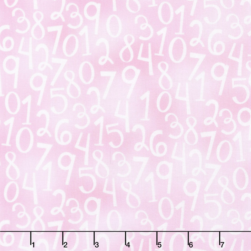 One Sheep, Two Sheep - Numbers Allover Pink Yardage