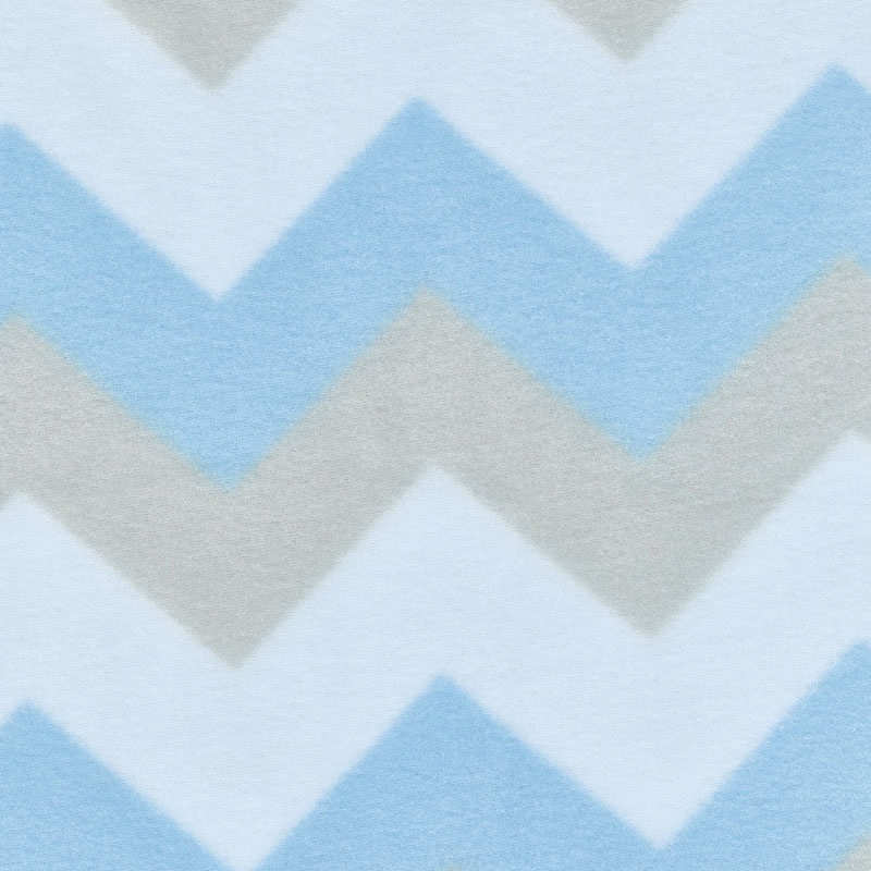 Winterfleece Prints Children - Chevron Blue Fleece Yardage