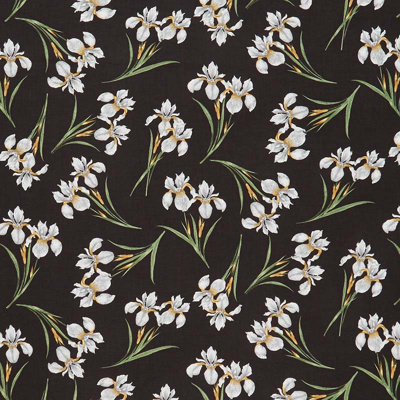 Magnificent Blooms - Iris Black Multi Yardage