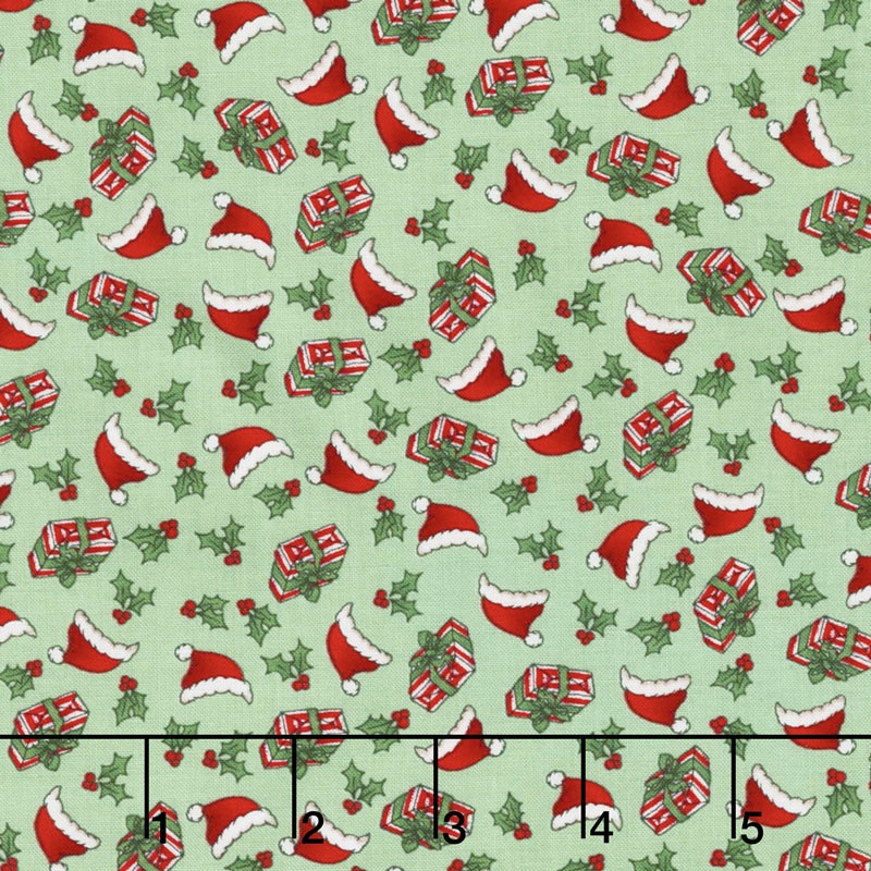 Kewpie Christmas - Christmas Ditzy Green Yardage