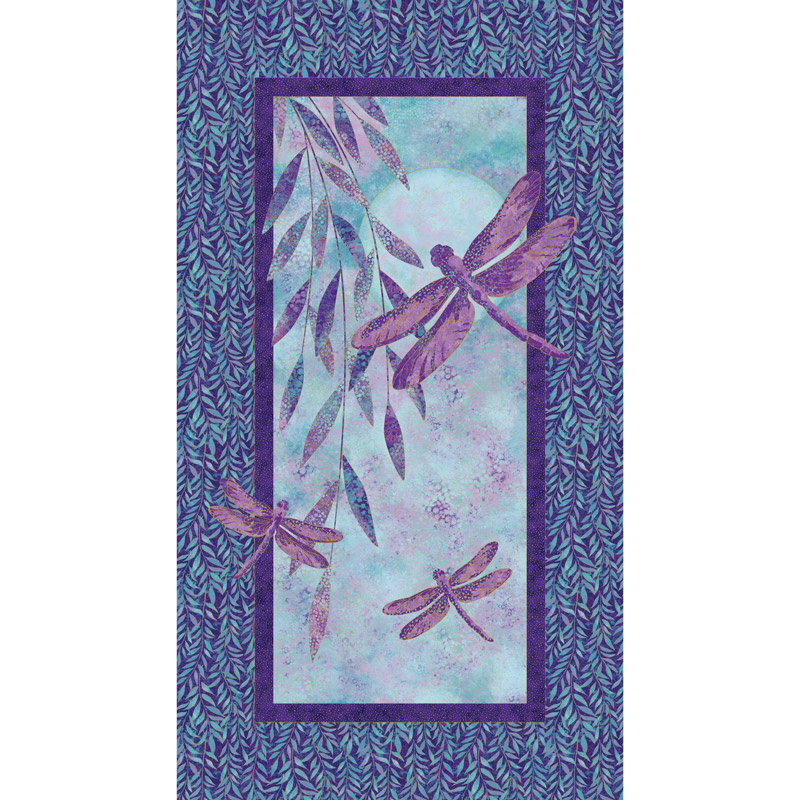 Shimmer Dragonfly Moon - Royal Garden Dragonfly Panel