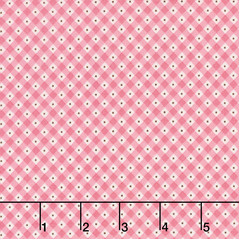 Mon Beau Jardin - Check Pink Yardage