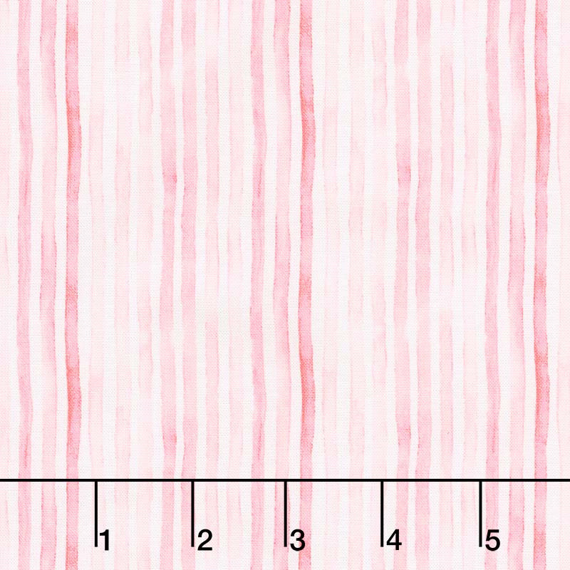 Love Letters - Watercolor Stripe Rose Yardage