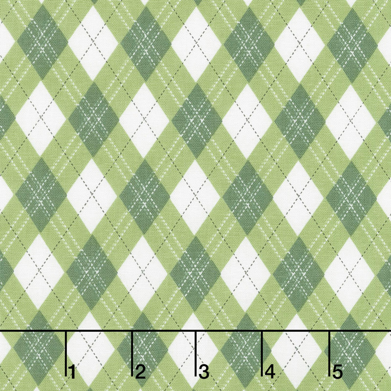 Rustique Winter - Gift Wrap Green Yardage