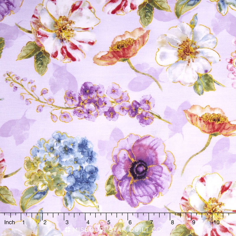 Rainbow Seeds - Florals Allover Purple Yardage
