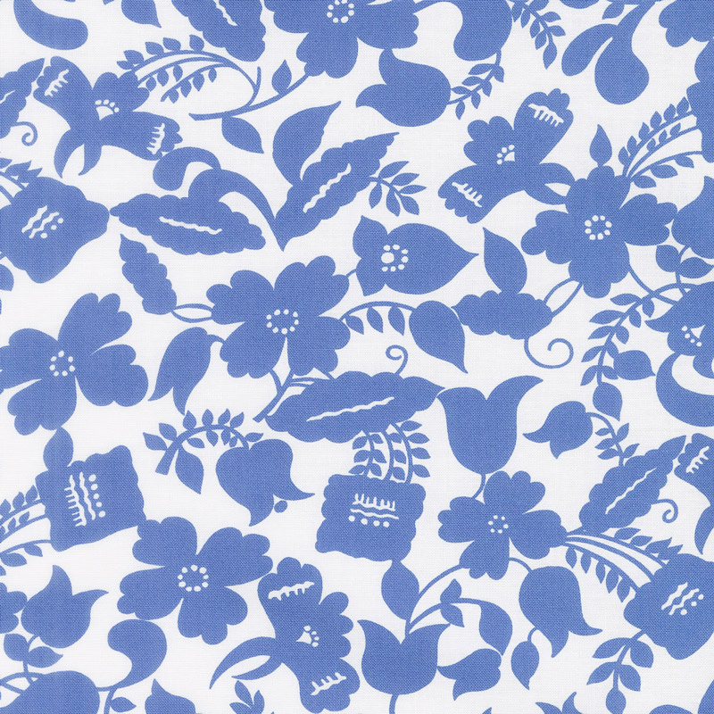 Feed Sacks: Red Rover - Ruby Botanica True Blue Yardage