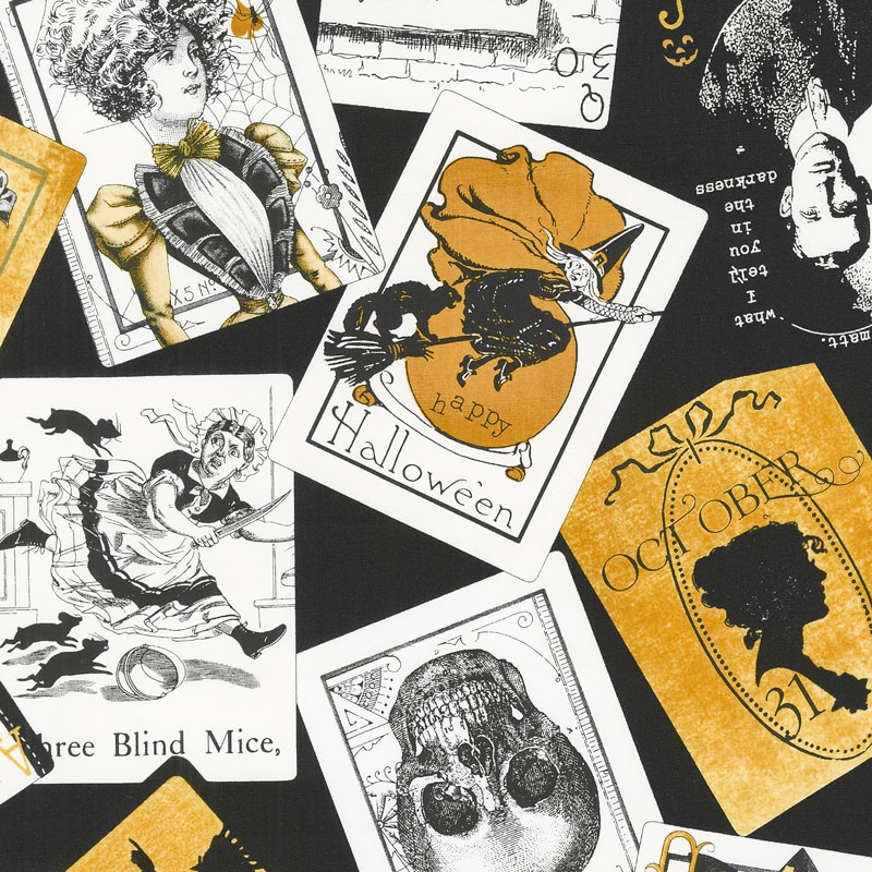 Queen of We'en - Black Tarot Cards Yardage
