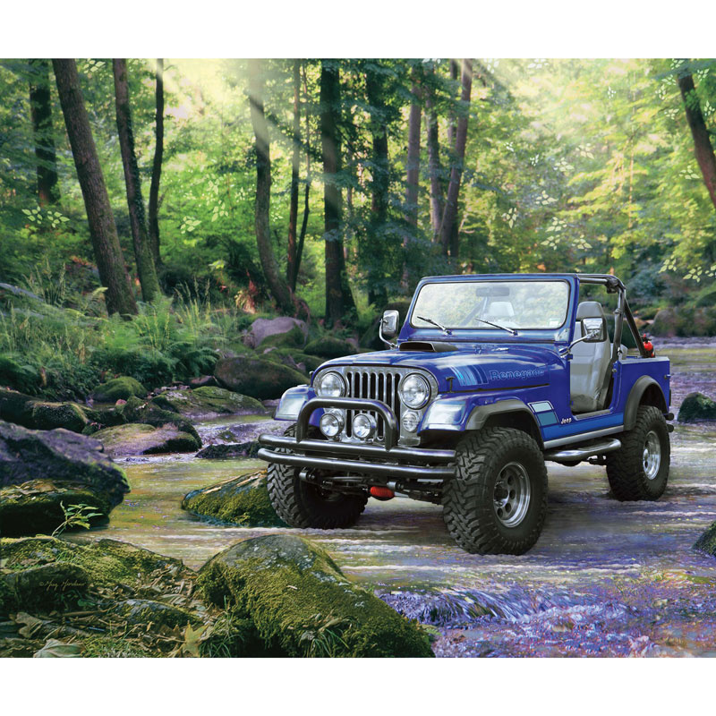 Jeep in the Wild - Jeep Blue Digitally Printed Panel
