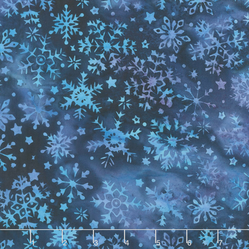 Winterscape Batiks - Snowflake Blurple Yardage