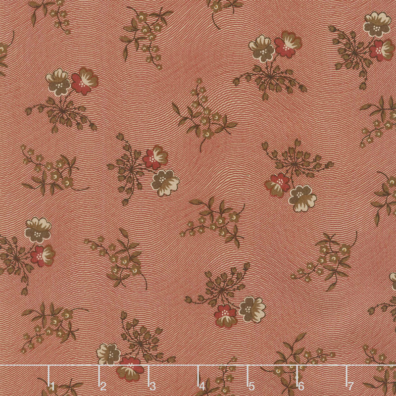 Hickory Road - Pansies Brick Red Yardage