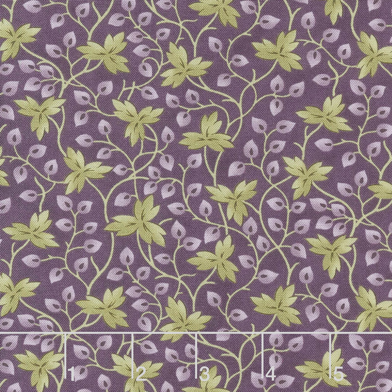 Clover Meadow - Leaves Purple Yardage