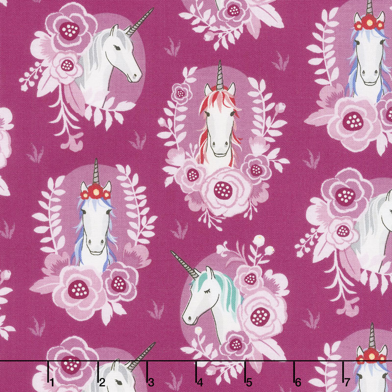 My Unicorn - Portrait Dark Pink Yardage