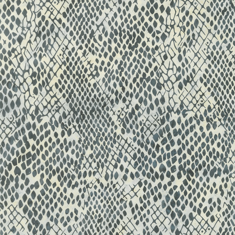 Wild Things Batiks - Snake Skin Gun Metal Yardage