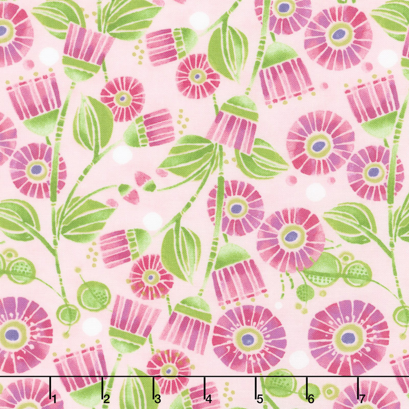Sweet Pea & Lily - Aster Flowers Primrose Yardage
