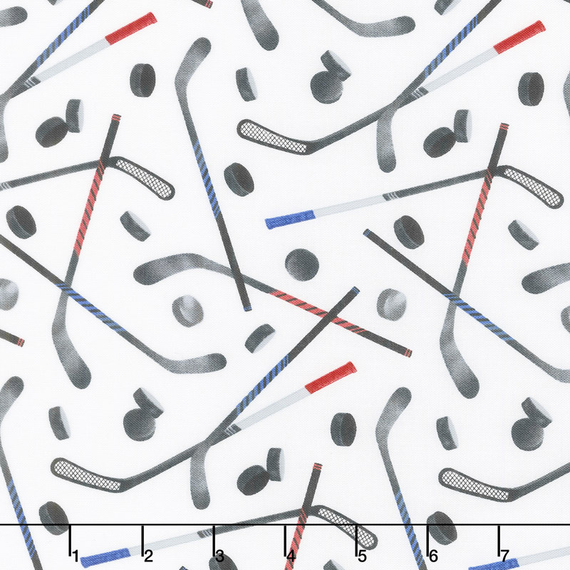 All Star Hockey - Stick Toss White Multi Yardage