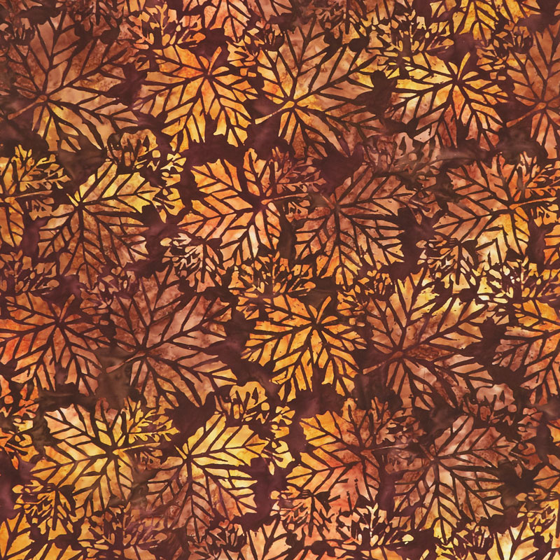 Artisan Batiks - Cornucopia 10 Leaves Ember Yardage