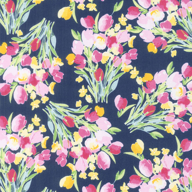 Fruitful Pleasures - Main Navy Yardage