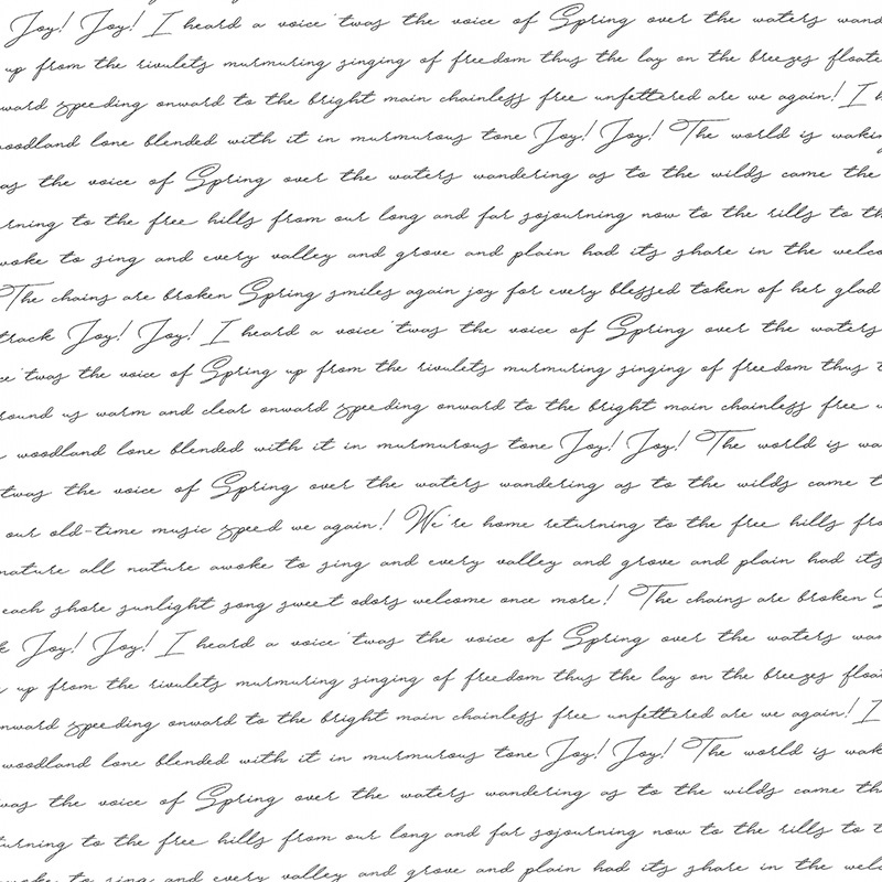 Botanica - Script White Black Yardage