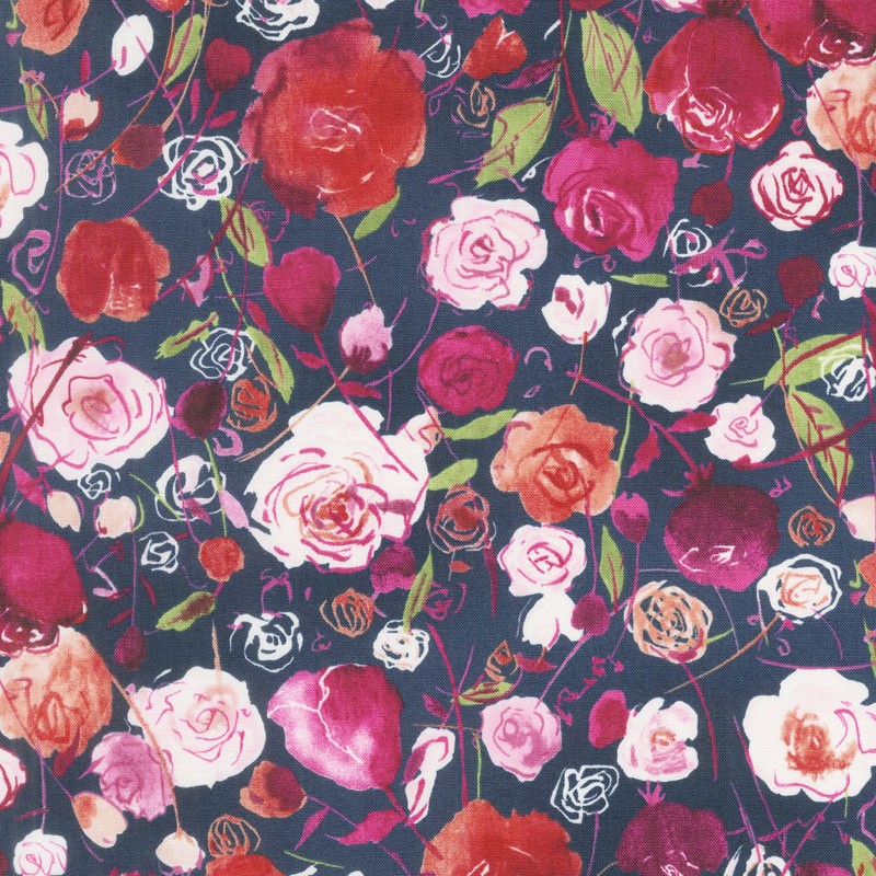 Petal Park - Rose Garden Peony Fabric Yardage