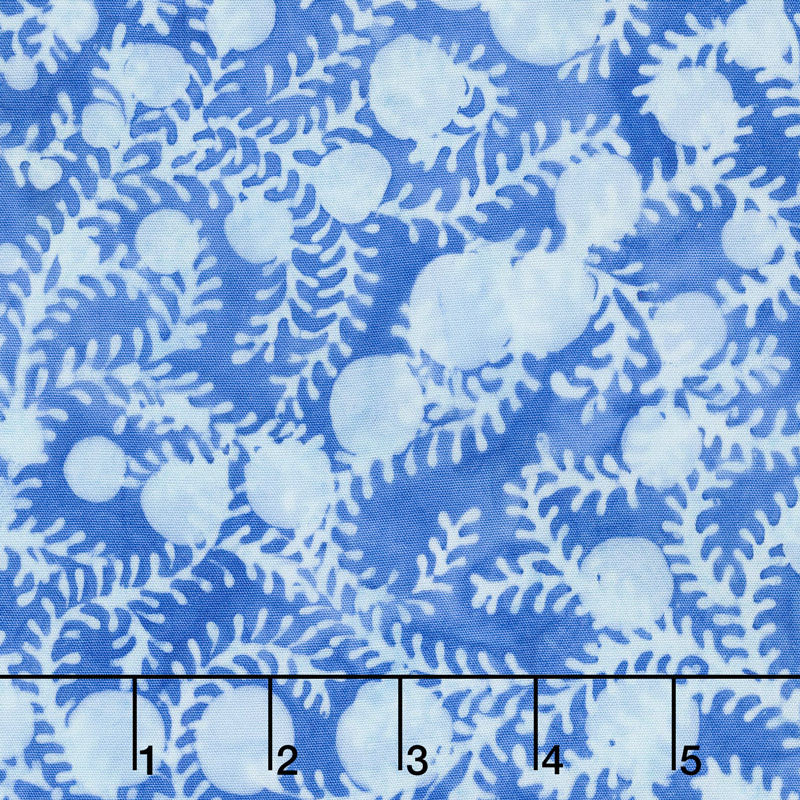 French Blue Batiks - Leaf Vine Bluebird Yardage