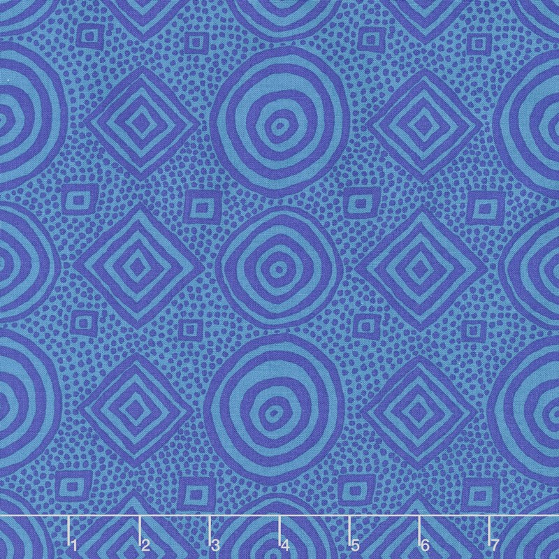 Kaffe Fassett Collective Spring 2018 - Dark Good Vibrations Teal Yardage