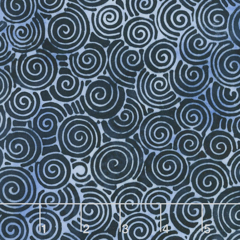 Blueberry Patch Batiks - Swirls Navy Yardage