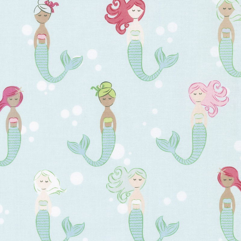 Let's Be Mermaids - Main Mint Yardage