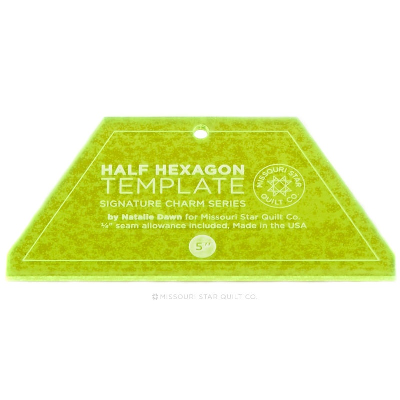 missouri star small half hexagon template for 5 charm packs 2 5