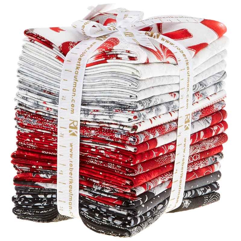 Holiday Flourish 10 Scarlet Metallic Fat Quarter Bundle