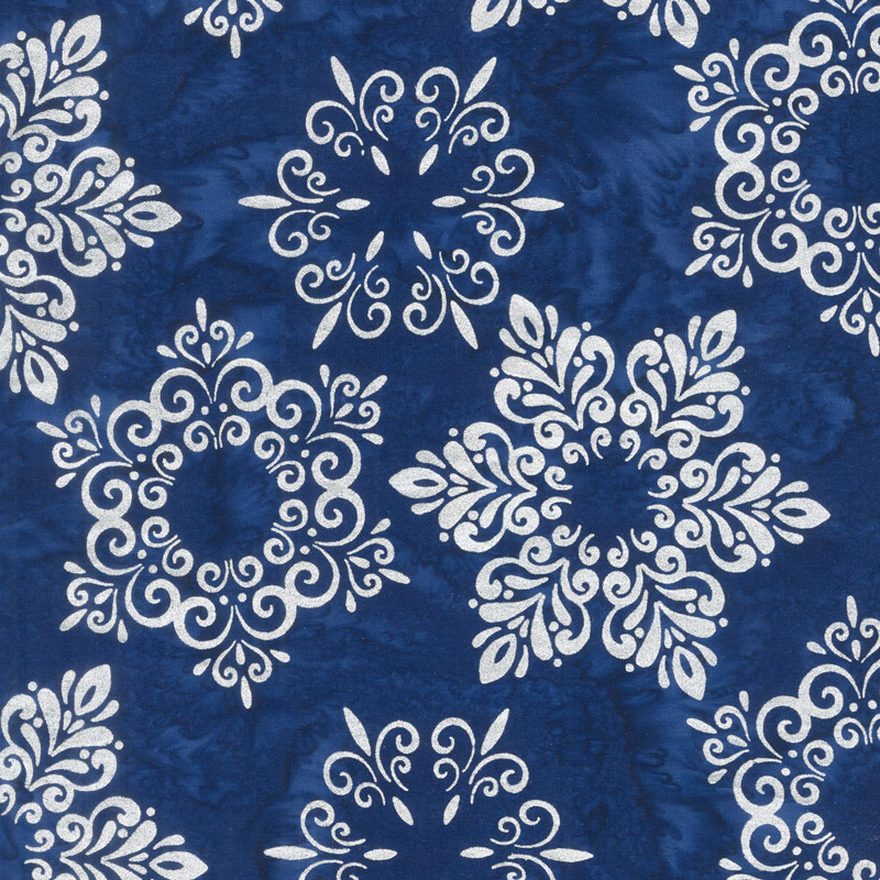 Artisan Batiks - Snowflakes 2 Medallion Snowflakes Astral Metallic Yardage