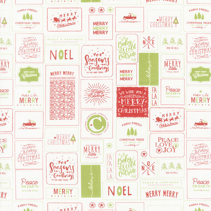 The Christmas Card - Cards Red Green Yardage