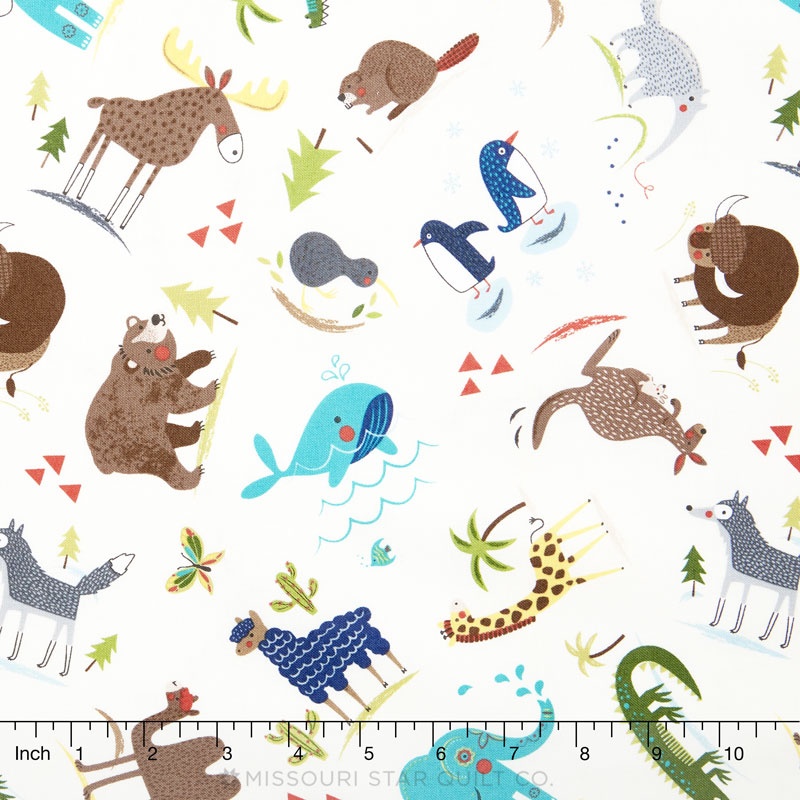 Hello World - Wild Things Cream Yardage