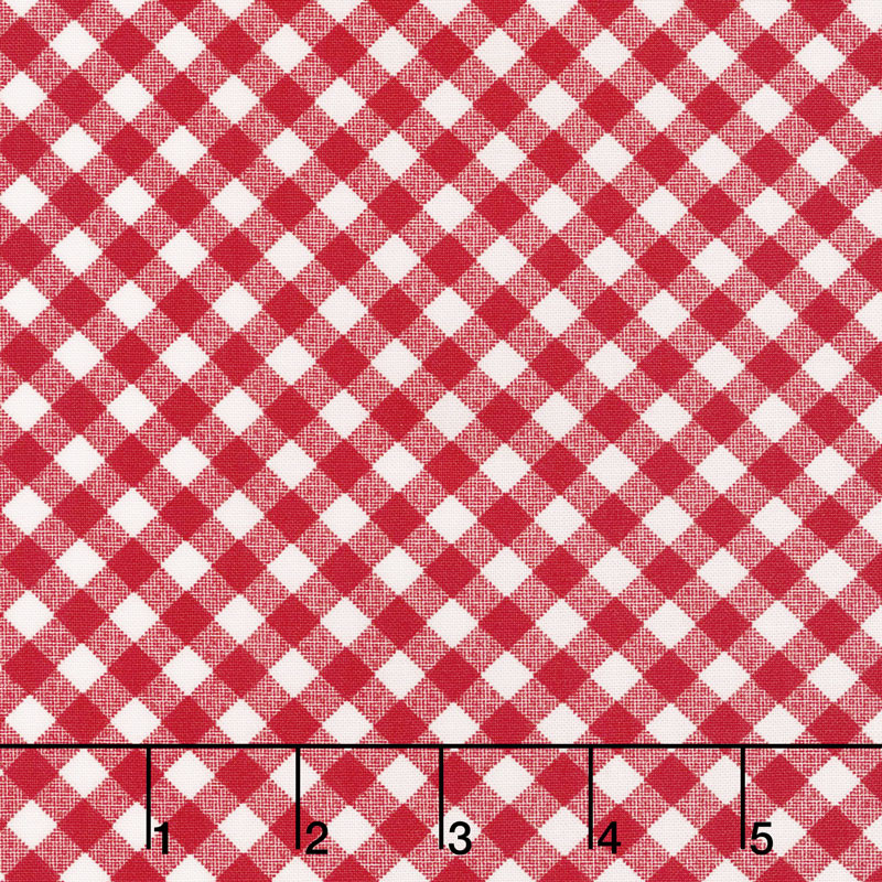 Little Snippets - Little Bias Gingham Red Yardage
