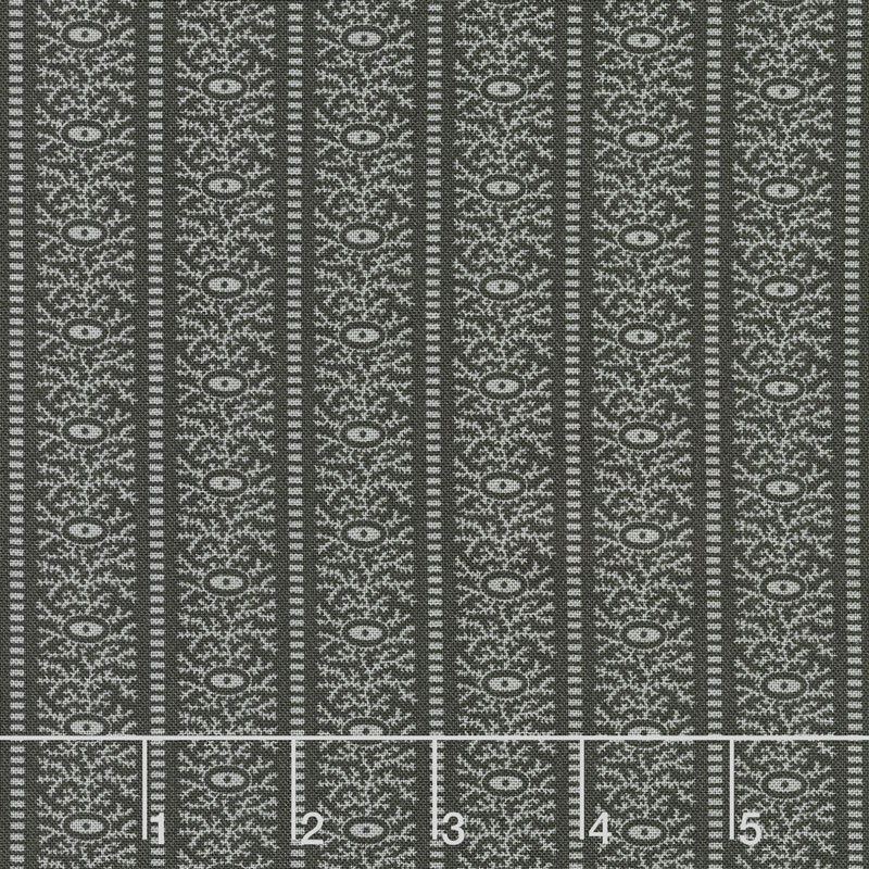 Urban Farmhouse Gatherings - Leaf Stripe Tractor Oil Grey Yardage