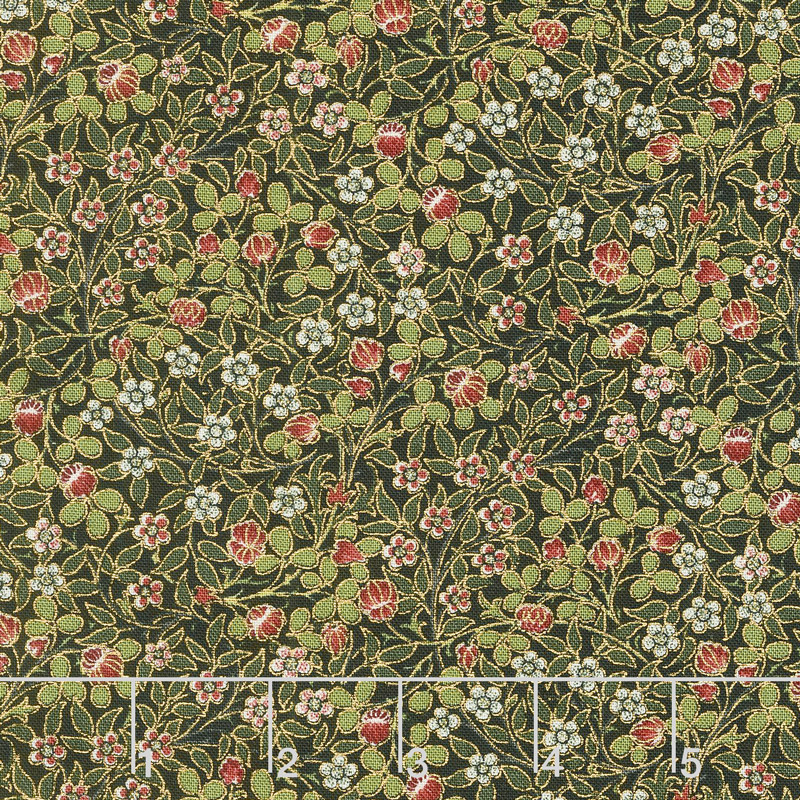 Morris Holiday 1903 - Clover Ebony Metallic Yardage
