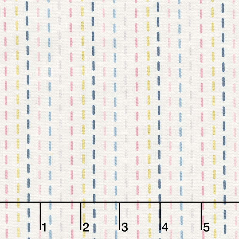 Blooms and Bobbins - Stitches Cream Metallic Yardage