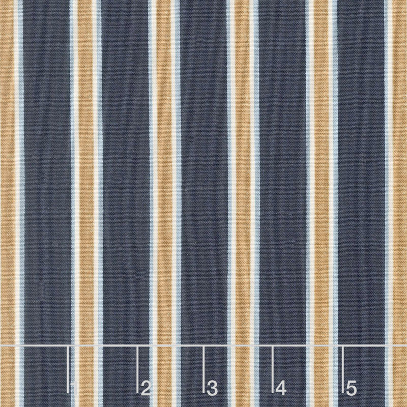 Kelmscott - Gilt Stripe Navy Yardage