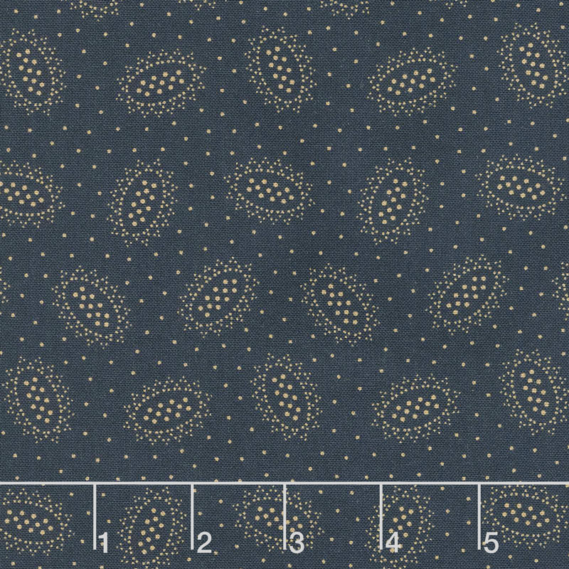 Hickory Road - Ovals Indigo Yardage