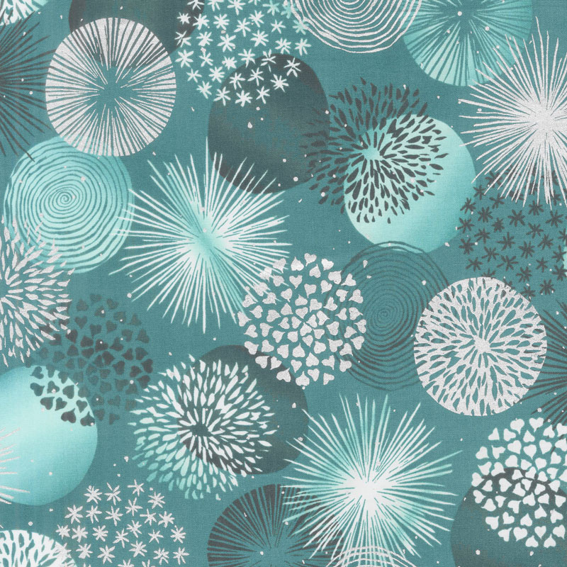 Shiny Objects - Sweet Somethings Bonbon Mint Leaf Metallic Yardage