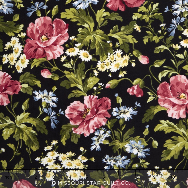 Poppies - Poppies Black Yardage