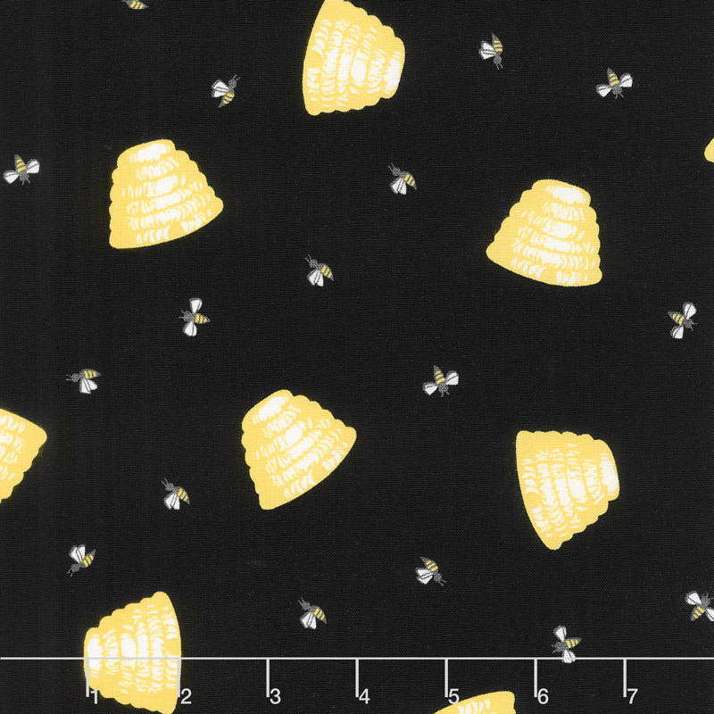 Honey Run - Honey Hive Black Yardage