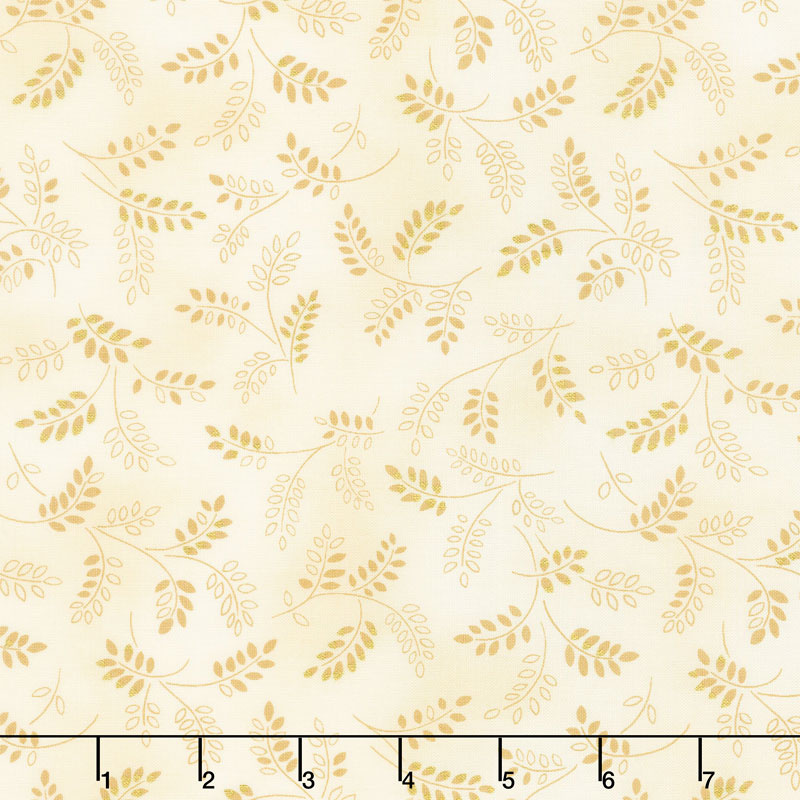 Treasures of Alexandria - Multi Leaves Ivory Metallic Yardage